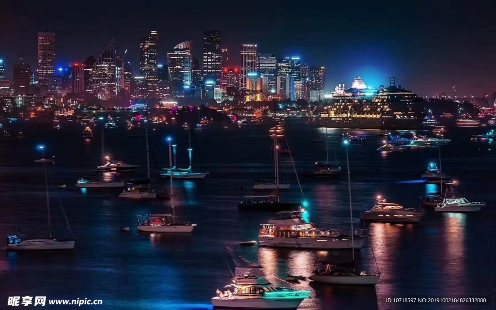夜景烟花美景