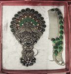 古代镜子梳子 铜镜背面 花纹