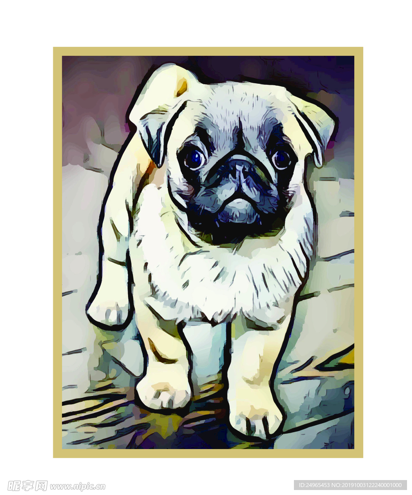 八哥犬插图