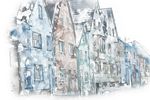 城市住宅楼插图