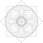 佛教莲花盘线稿图片
