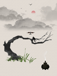 中国风水墨画背景