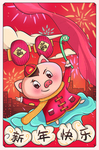 春节创意插画图案设计