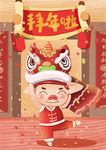 春节创意插画图案设计