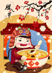 春节创意插画图案设计