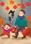 春节创意插画图案设计