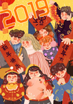春节创意插画图案设计