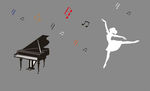 钢琴 跳舞 女孩 音符 音乐