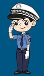卡通交警小人元素