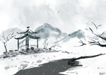 雪景中国风画