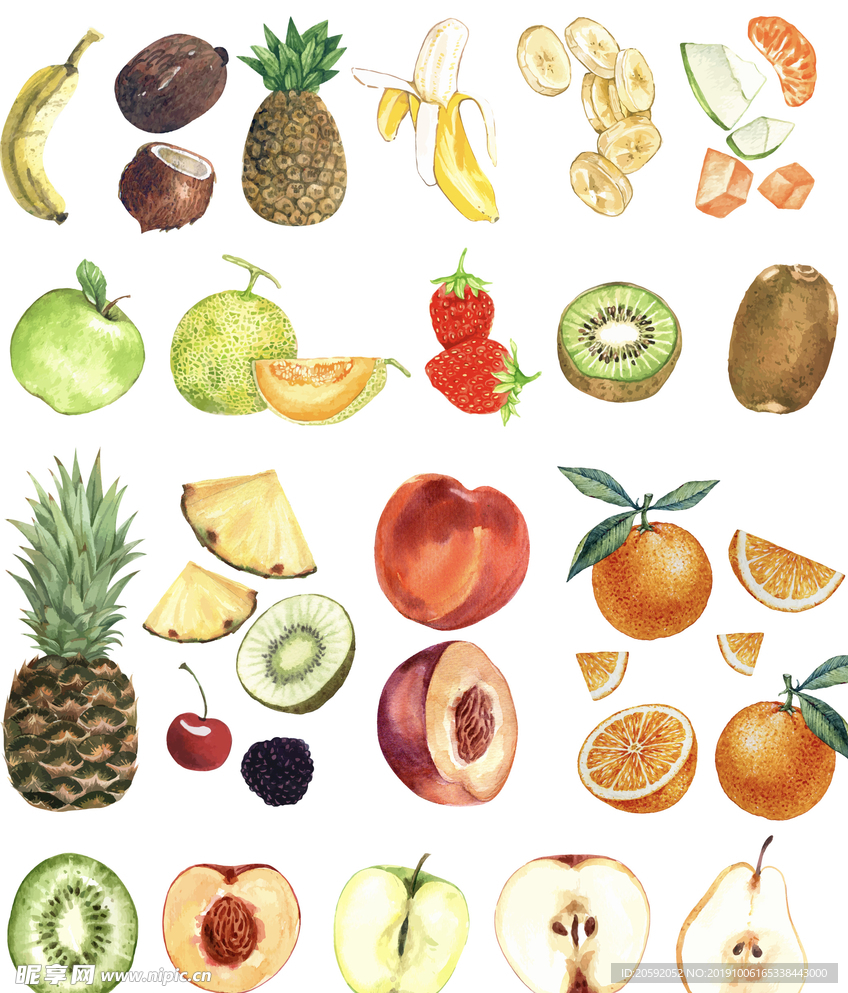 水果 手绘水果 百香果 水果食