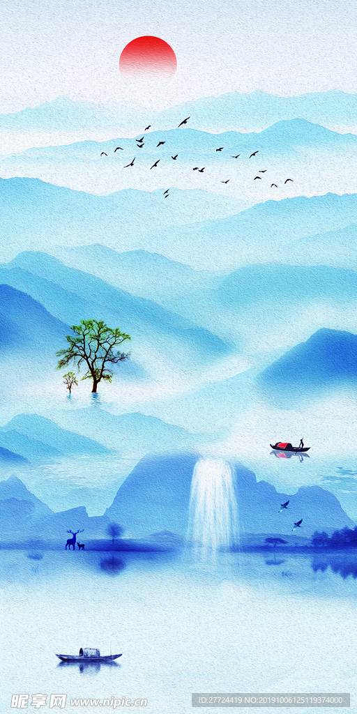 水墨山脉装饰画