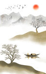水墨山脉装饰画