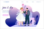 婚礼插画网页banner设计