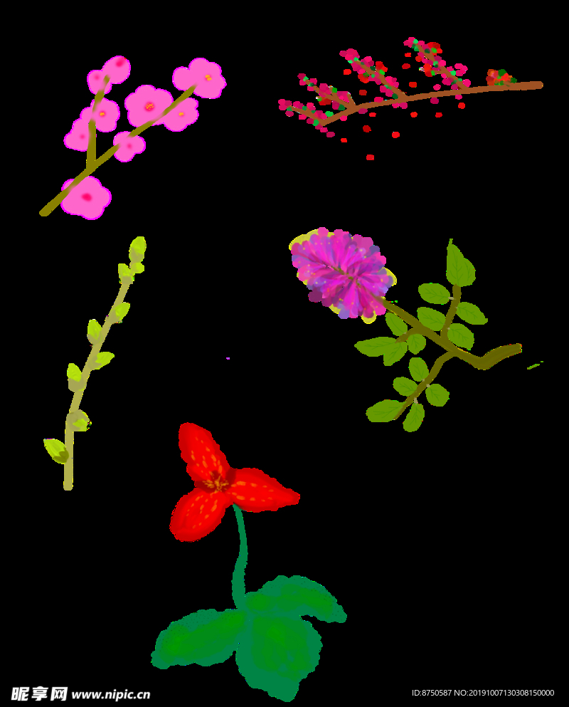 免抠手绘装饰植物