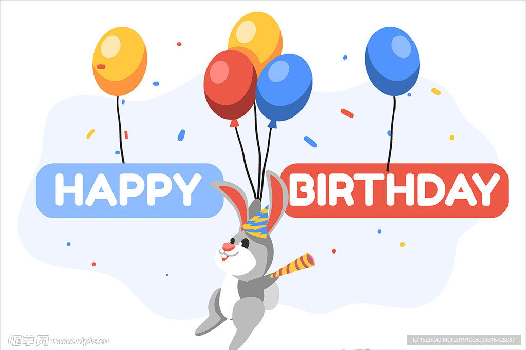 卡通动物生日