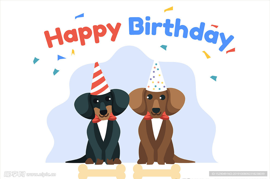 卡通动物生日