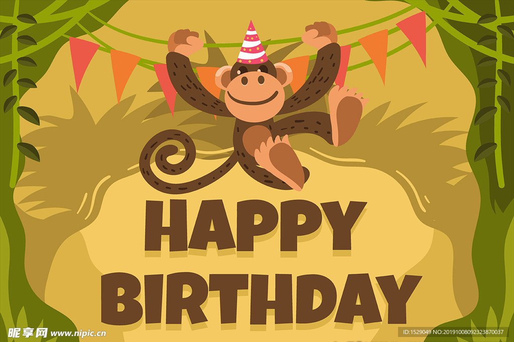 卡通动物生日