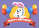 卡通动物生日