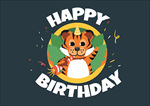 卡通动物生日