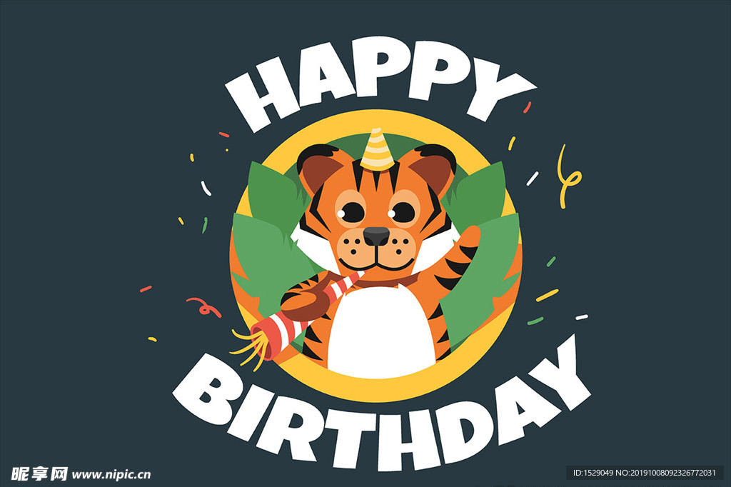 卡通动物生日