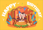 卡通动物生日