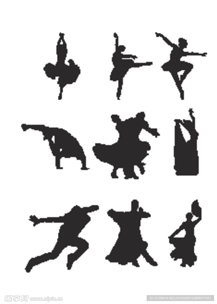 舞蹈人物剪影