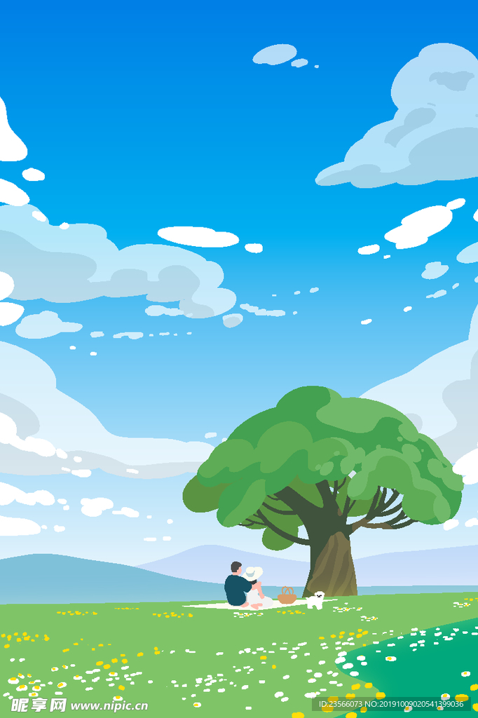 户外风景插画图案