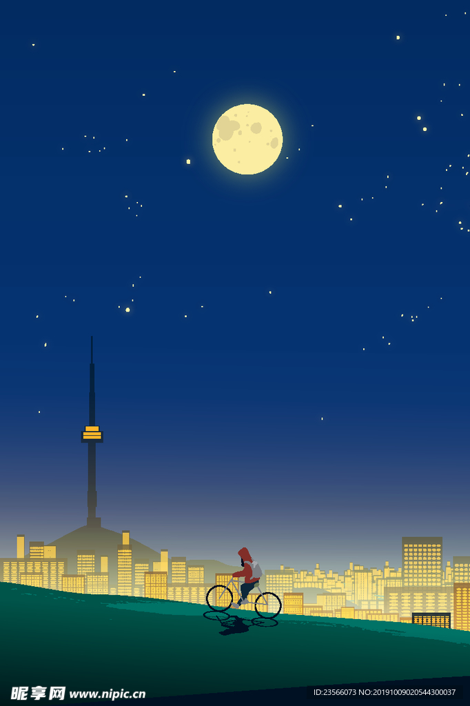 户外风景插画图案