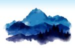水彩山水画