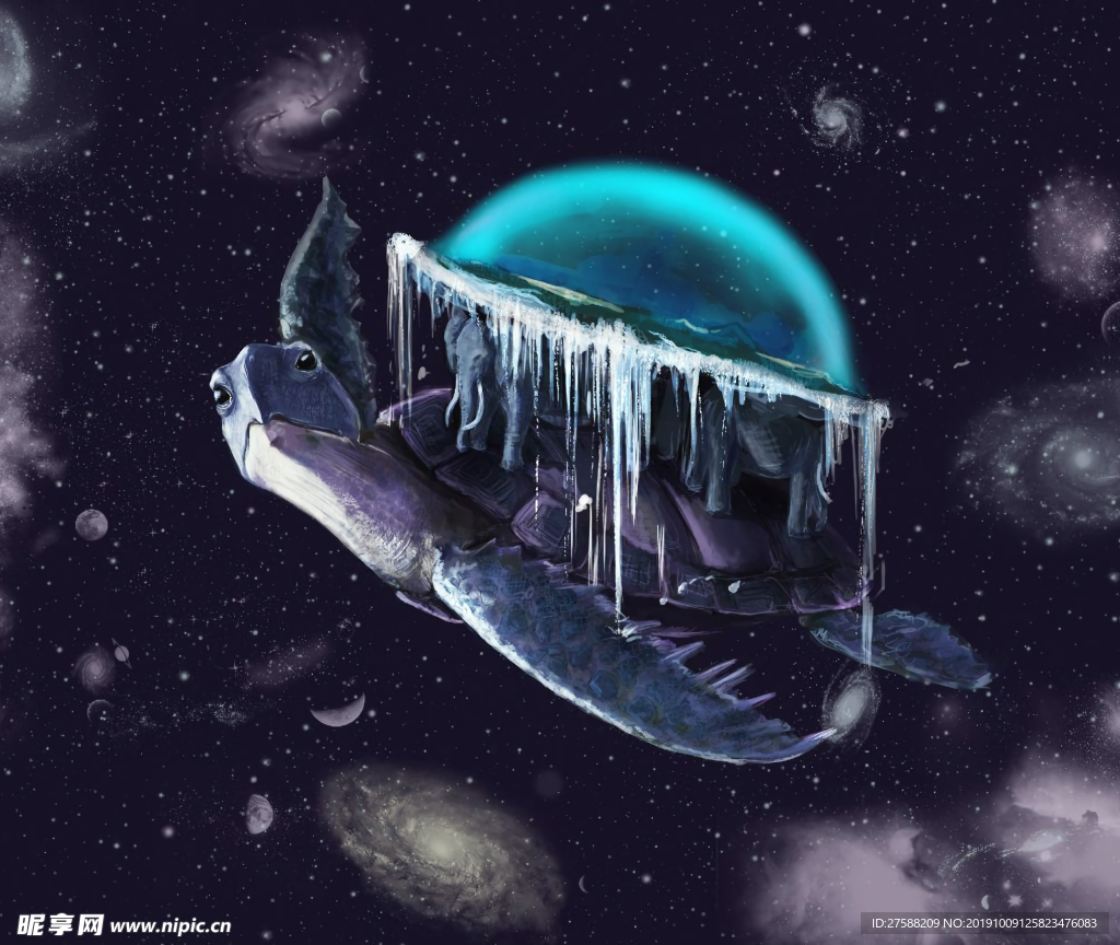驮着行星的乌龟