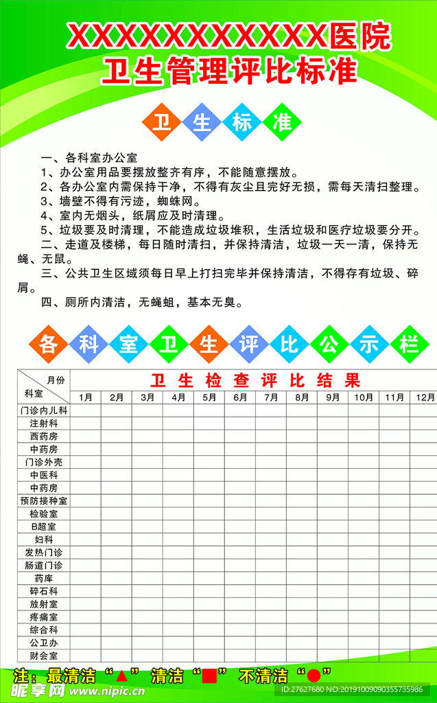 卫生管理评比标准