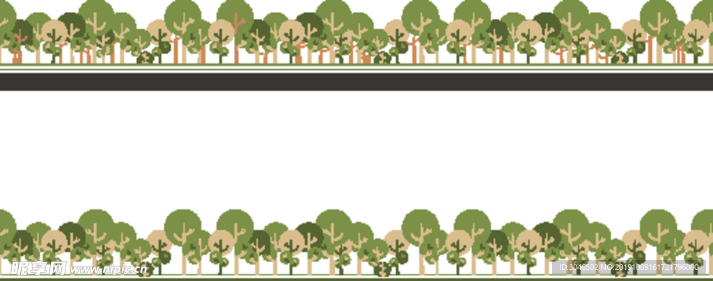 绿色树木无缝连续图案