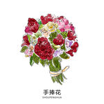 手绘手捧花束-2