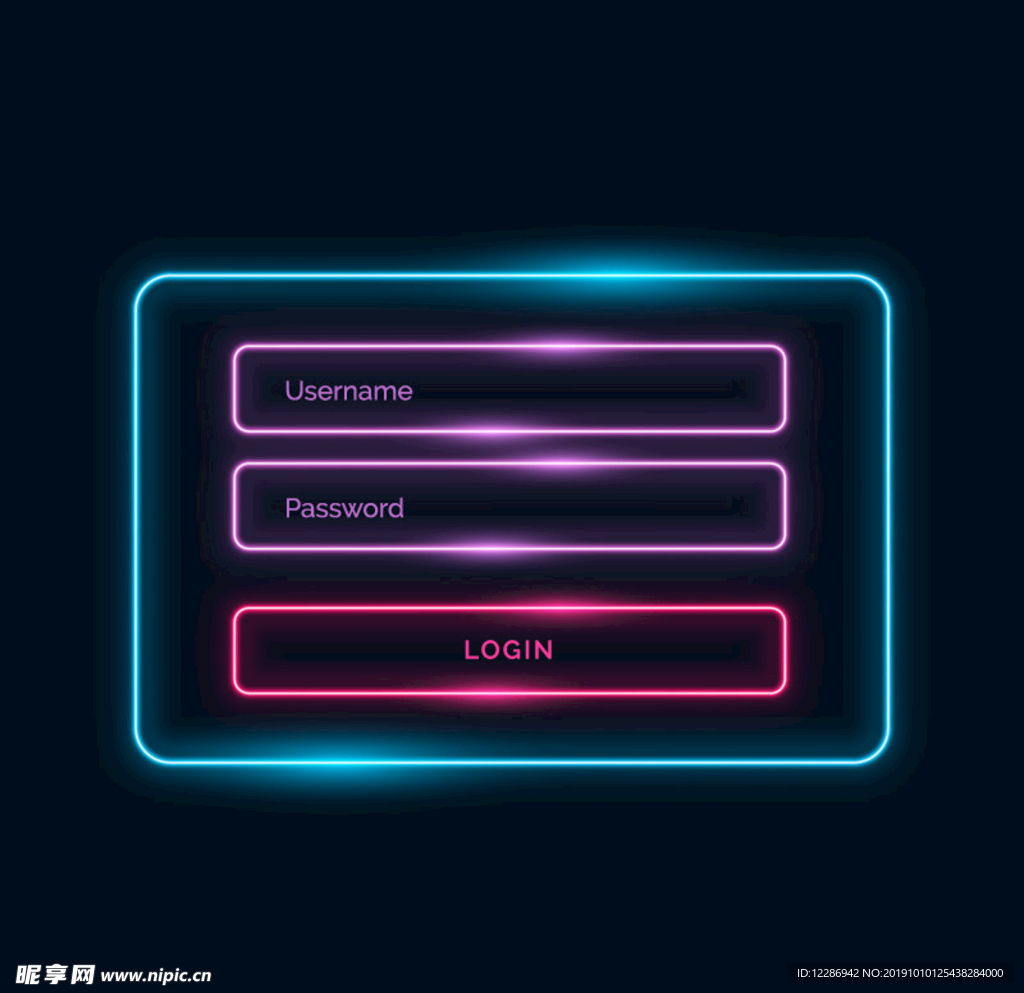 霓虹灯炫酷UI登陆页面
