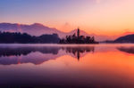 山水夕阳