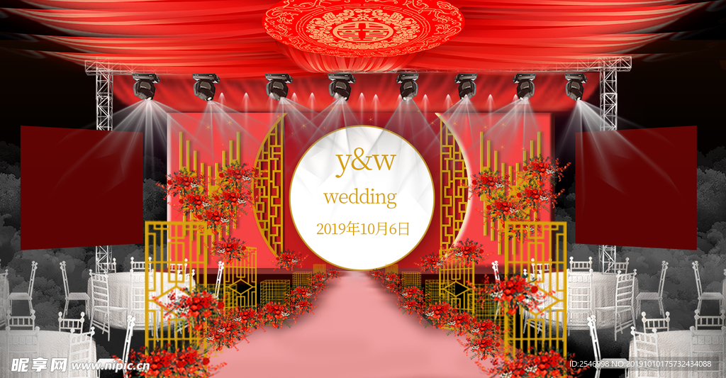 红色中式婚礼效果图