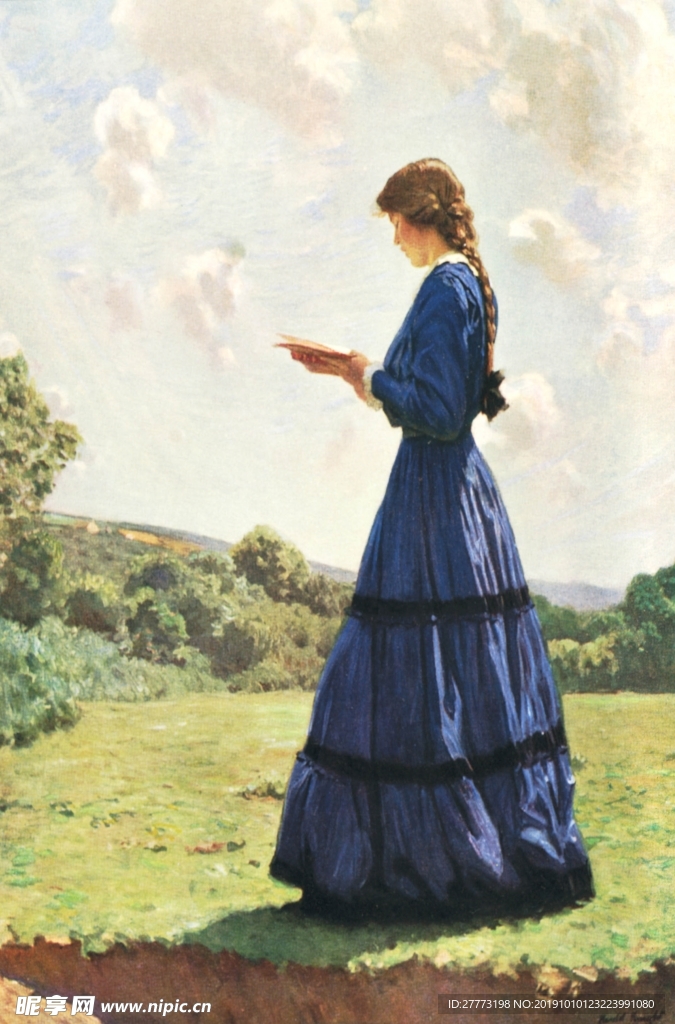人物油画美少女油画西方