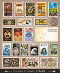 欧美复古邮票模板设计