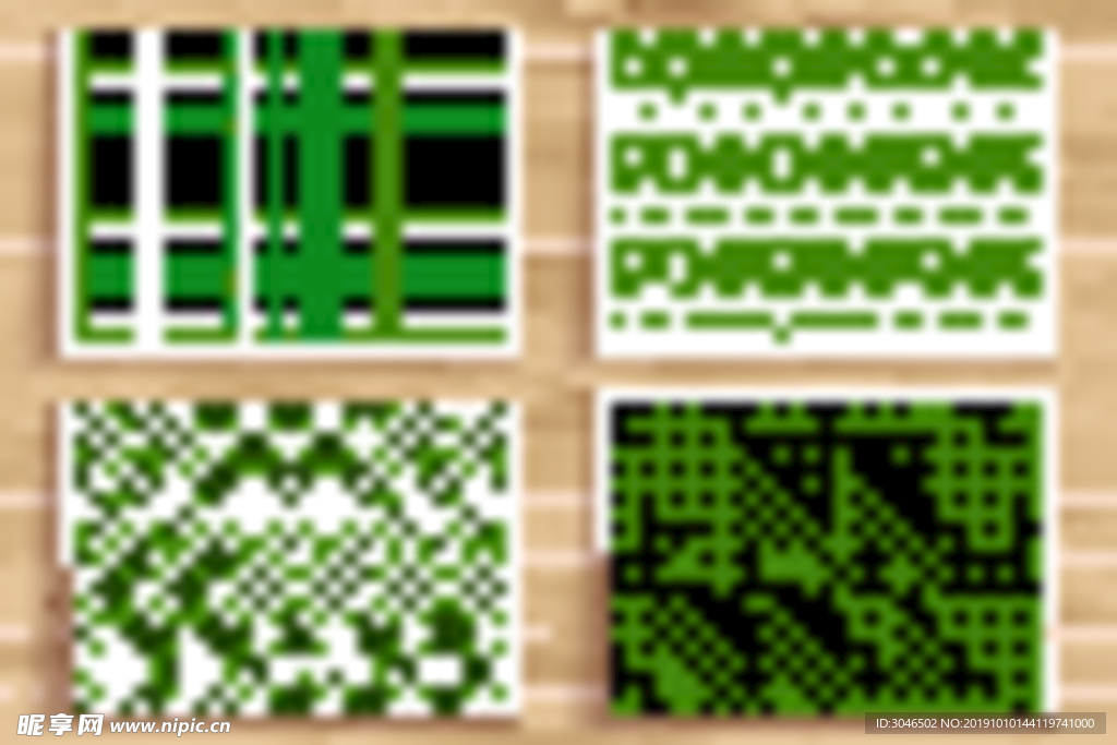 绿色格子纹理布纹图案矢量素材