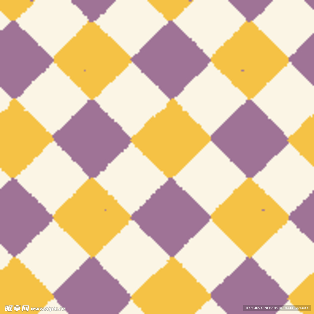 黄色紫色格子无缝连续图案
