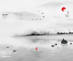 中国水墨山水风景禅境