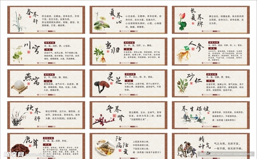 中药材养生中国风展板海报