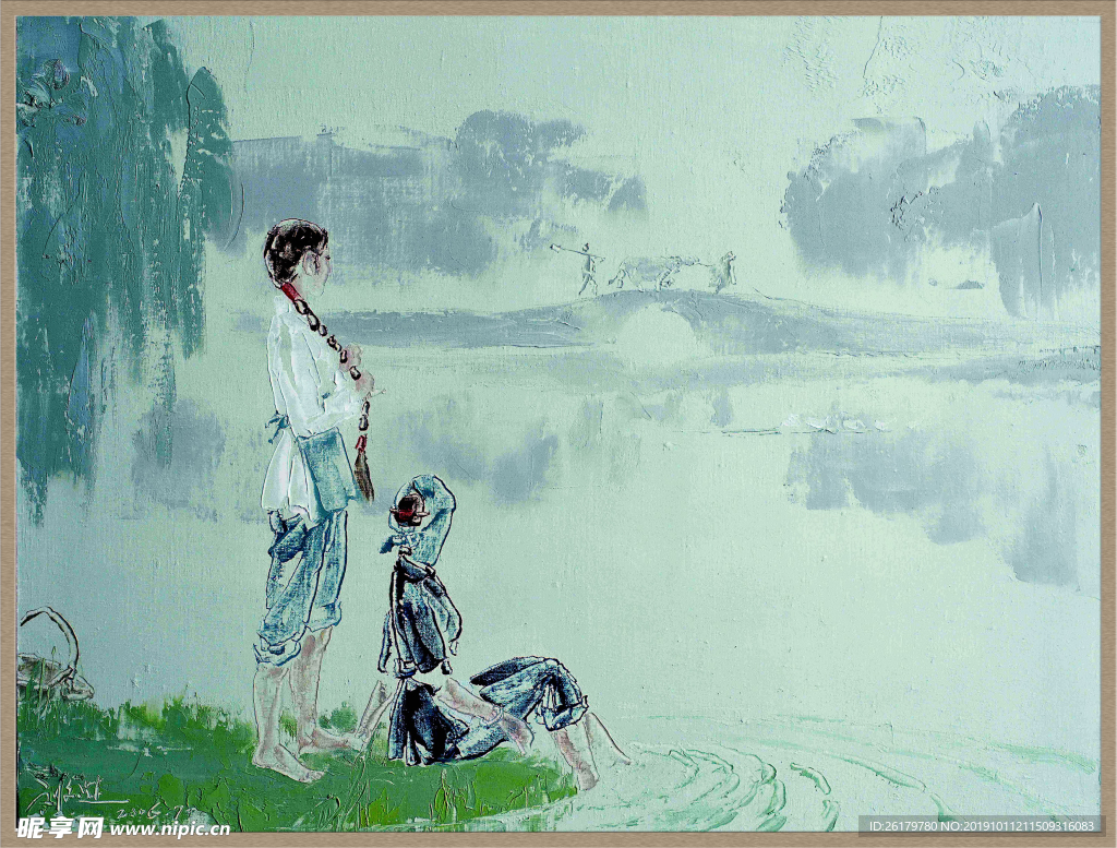 水乡油画