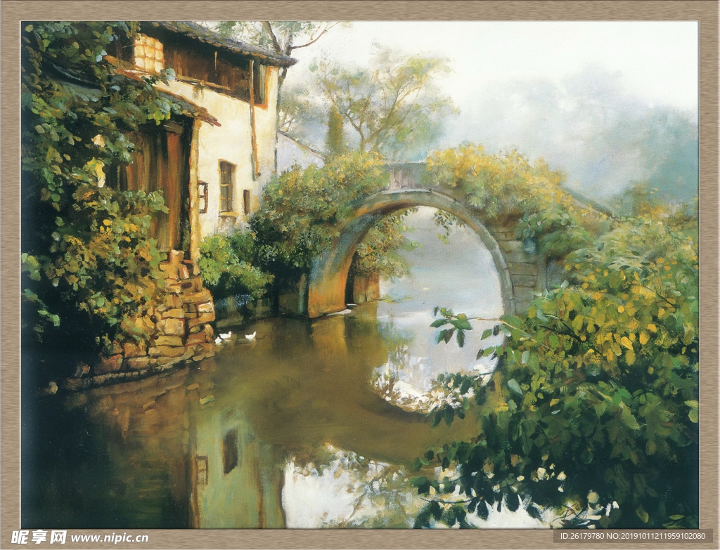 水乡油画