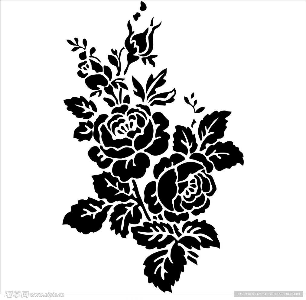 玫瑰 花 叶子 单花 黑色