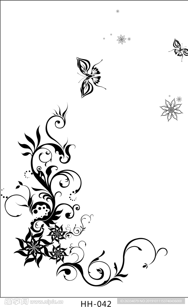 花 单花 蝴蝶 藤花 星星