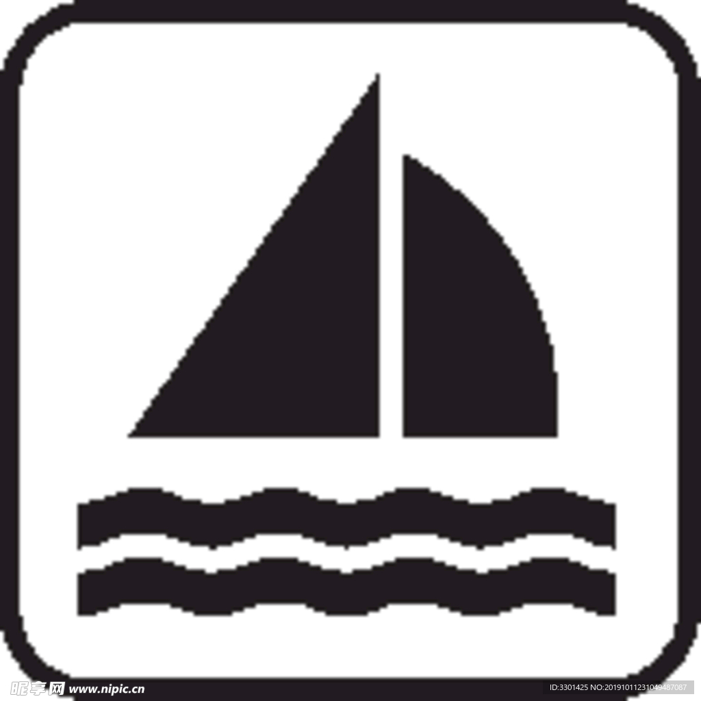交通图标系列 帆船图标