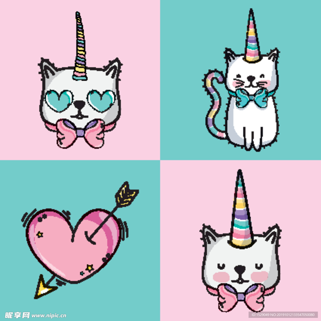 手绘卡通猫