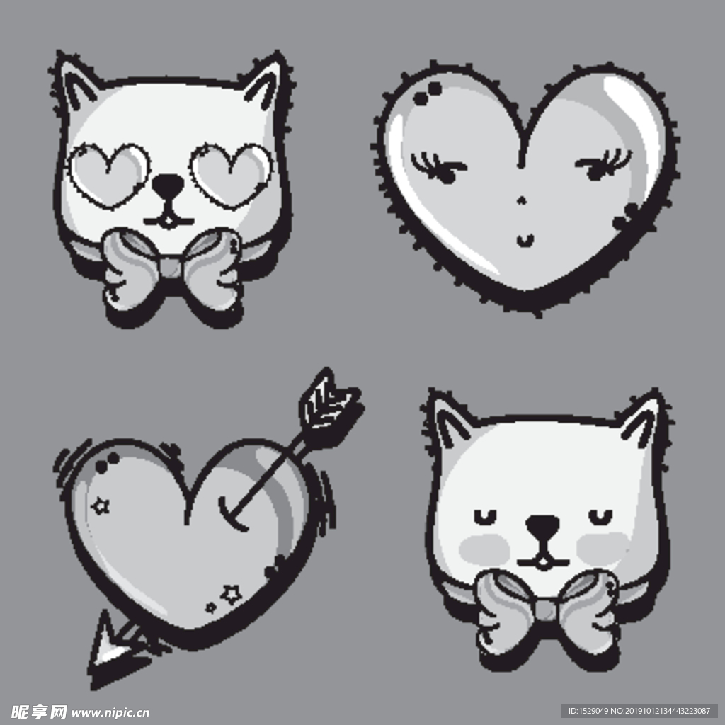 手绘卡通猫